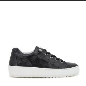 Women's Black Leather Sneakers